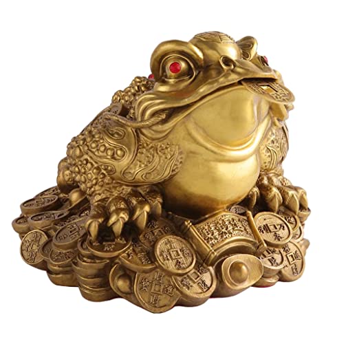 Bouddha Yuanbao Statue Laiton Crapaud Golden Toad Déco 19cm