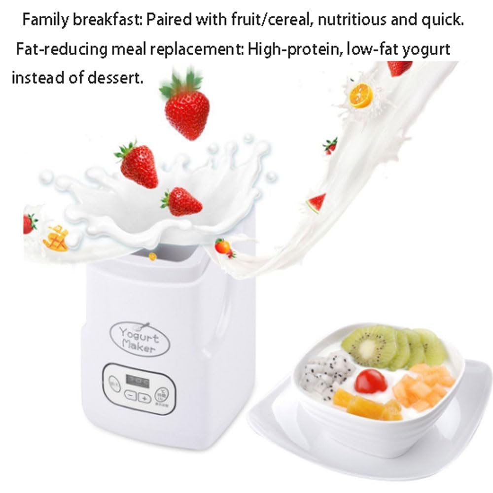 Yogurtiera Elettrica 1L,Macchina per Formaggio,Yogurtiera Elettrica,Automatica Yogurtiera con Controllo della Temperatura,Prepara Yogurt,Vino di Riso,natto,13 * 28cm,Facile da Pulire