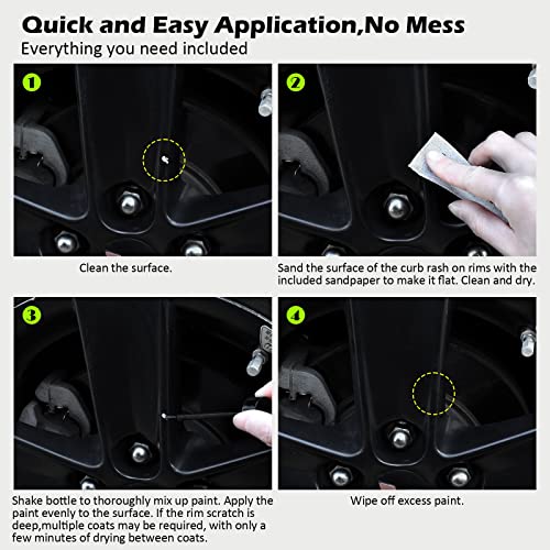 Image of Black Rim Touch Up Paint for Cars, Black Wheel Paint Repair Kit,Curb Rash Repair Kit 2oz /60ml