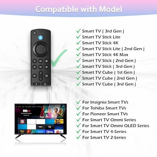 Image of Replacement Voice Remote Control Fit for Fires Smart TV Stick /Cube, Stick 4K /4K Max(1st / 2nd Gen), Stick HD /Lite, Smart TV 3rd Gen, Compatible with Insignia /Pioneer Smart TVs