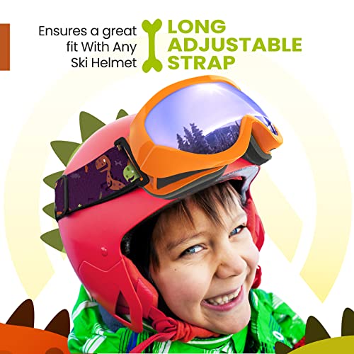 OutdoorMaster Kids Ski Goggles, Snow Goggles for Boys & Girls with 100% UV Protection - VLT 30% - Thumbnail 2