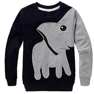 Boys Sweatshirts Elephant Pullover T-Shirts Toddler Cotton Cute Tops Tee Long Sleeve Outdoor Outfit