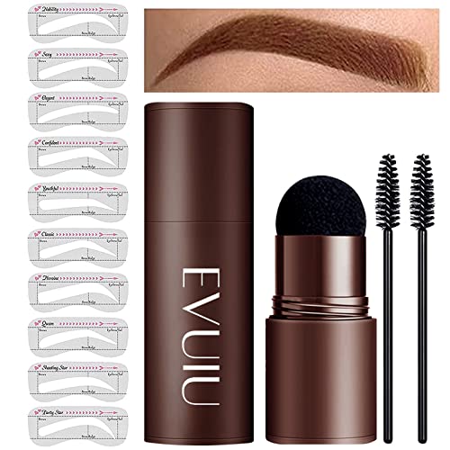 Eyebrow Stamp Stencil Kit Eye Brow Stamping Kit Waterproof Perfect Eyebrow Kit(Light Brown)
