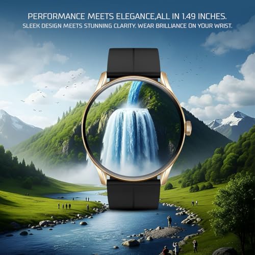 Image of GameSir Glavito Round Dial Smartwatch with 1.49 inch AMOLED Display, 100+ Sports Modes, IP67, Bluetooth Calling, Functional Crown Control, Health Tracking, 100+ Watch Faces, Men & Women (Magnetic Black)