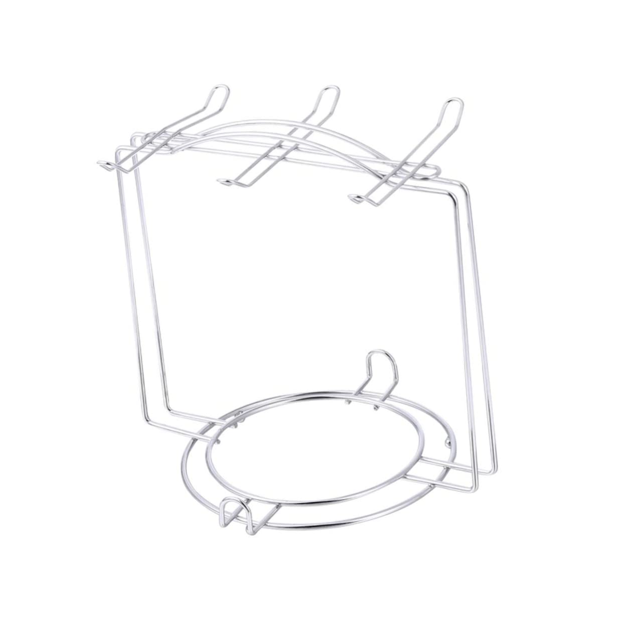 SOLUSTRE Kitchen Organizer for Cups and Plates Cup Plate Counter Shelf Organizer Mug Holder for Cabinet and Countertop Use Space Saving Design Silver