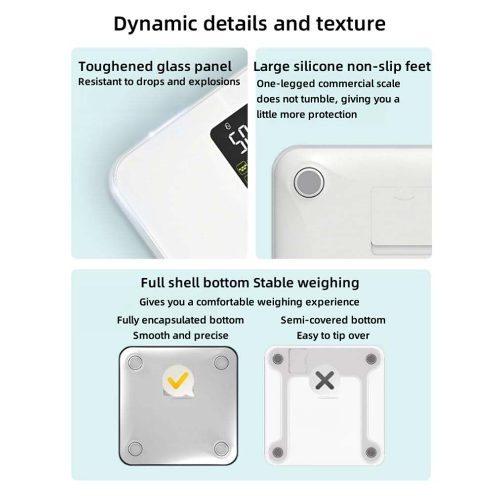 Ultra-Precision Digital Accurate Bathroom Smart Scale, Weighing Machine with All-in-One VA Display, Smart Bathroom Weighing Machine