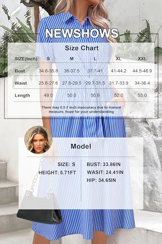 Image of Newshows Women's Work Business Casual Outfits Tie Waist Midi Shirt Dress | Lightweight & Breathable Easy-care Fabric, Side Pockets, Decent Professional Attire, Church Office Funeral Outfits