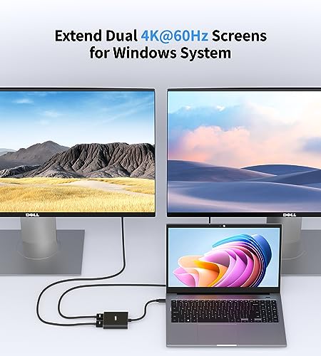 Loryi USB C to Dual HDMI Adapter, 4 in 1 USB Type C(Compatible Thunderbolt 3/4) with 2 hdmi, PD, 4K@60Hz Hdmi Splitter for Extended Display Compatible for MacBook,Nintendo Switch,USB C Device