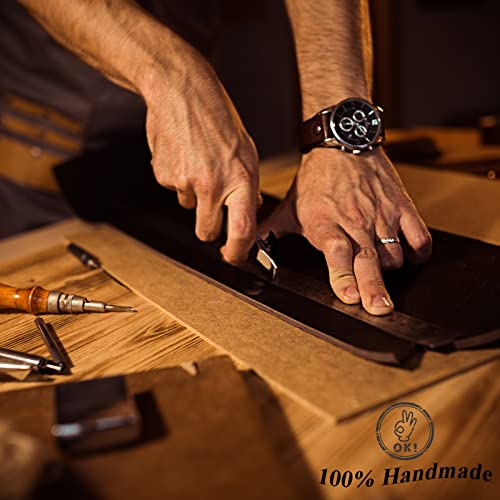 Image of Mr.Okay 1 Watch Case for Women or Men- Premium Leather Watch Travel Case (with Luxurious Flannel,Snap Button or Zipper),Portable Watch Organizer For Storage and Display. Watch Roll Travel Case with Stylish and Perfect Texture, Purely Handmade by Craftsmen Who Pursue the Ultimate. (Grey, Roll Single)