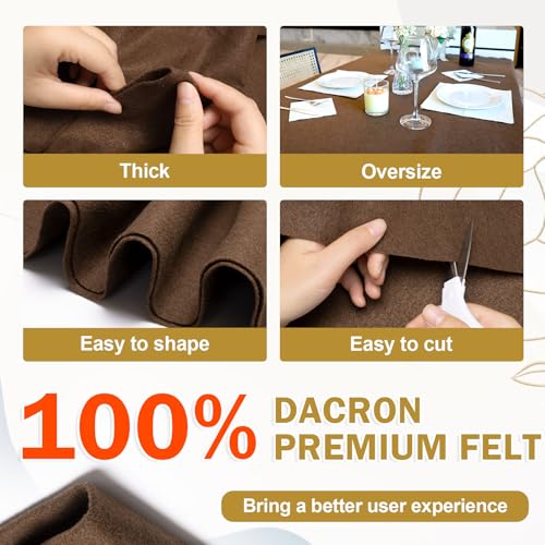 Image of XSEINO Chocolate Brown Large Felt Fabric 72 inch X 36 inch(2 Square Yards), 1.4 mm Thick Soft Felt Fabric Sheet for Crafts, Brown Series Colors Soft Nonwoven Fabric, Fit for Decoration, Sewing, DIY Crafts