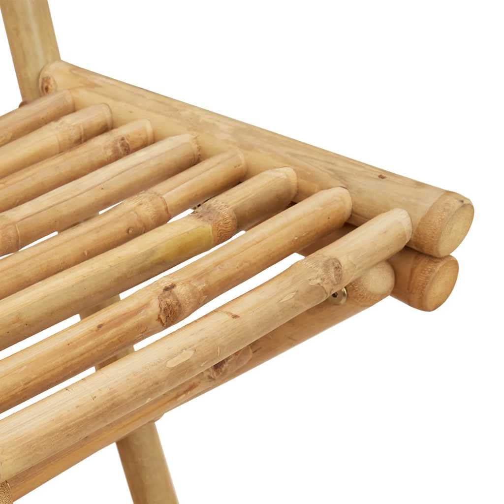 Set Bar Esterno 3 Pz in Bambù Tavolo Alto e Sgabelli Pieghevoli | Tavolo alto quadrato e sgabelli salvaspazio per arredare giardino, balcone o terrazzo in stile naturale.