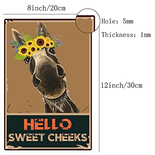 CREATCABIN Targa in Metallo in Metallo Asino Hello...