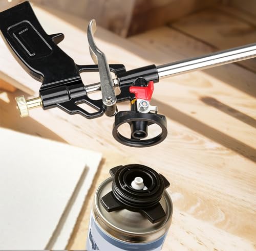 Nutmanel Schaumpistole, Bauschaum Pistole PU-Schaum Bauschaumpistole, Schaumpistole Expanding Foam Gun, Bauschaumpistole Dosierpistole aus Metall - Montageschaum zum Verfüllen, Dämmen & Abdichten