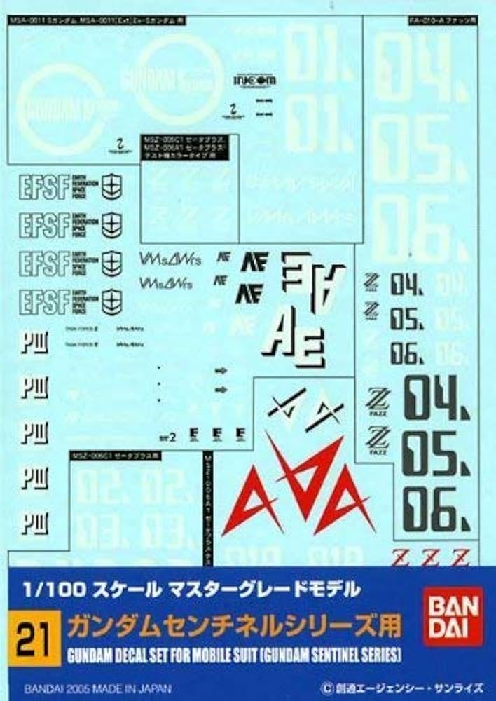 Amazon | 1/100 ガンダムデカール MG 汎用-センチネル用 (21