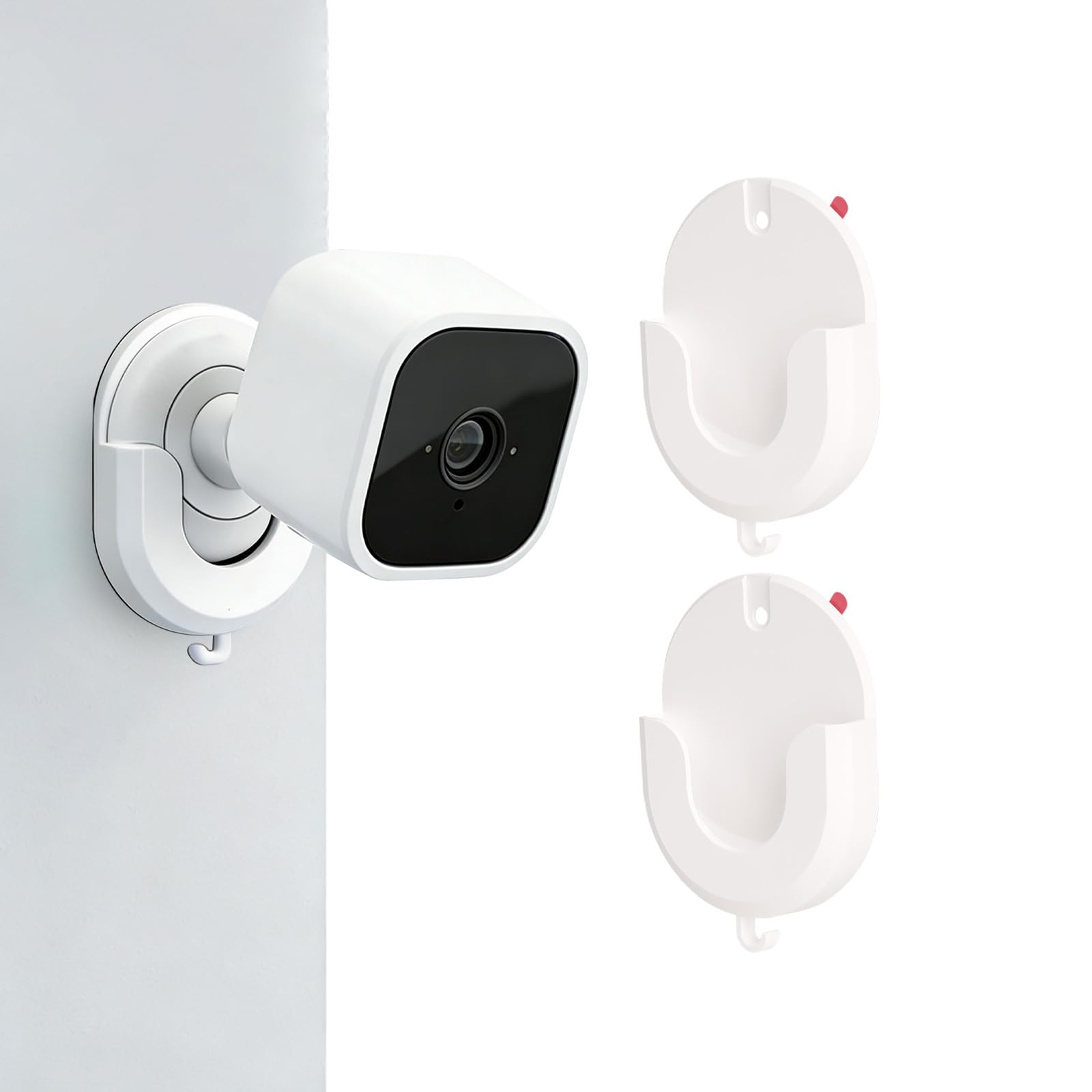 Blink & Ring Camera Mounts-Camera Wall Mount, Blink Window Mount & No-Drill Adhesive Wall Bracket, Compatible with Ring Indoor Cam (2nd Gen), 360° Adjustable, Two Installation Methods (2Pcs)