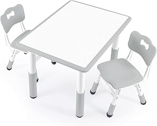 Kids table and chairs, Toddler table and chairs, Kids table( 2 chairs ), Kids table and chair set, Kids table and chair set 5-8 year old, Toddler table and chair set with 8 leg covers +12 color pens