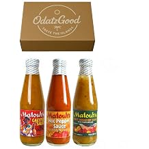 Matouks Calypso, Hot Pepper & West Indian Hot Sauce Classic Caribbean Heat 3-Pack Product of Trinidad & Tobago Curated & Packaged by ODatzGood