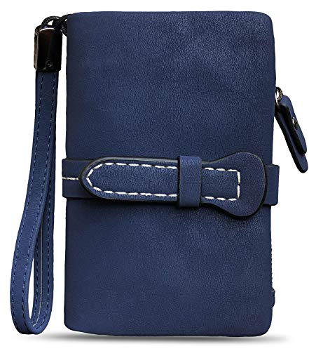 AOXONEL Women's Small Bifold Leather Wallet RFID Blocking Ladies Wristlet with Card Holder id Window Coin Purse - Image 3