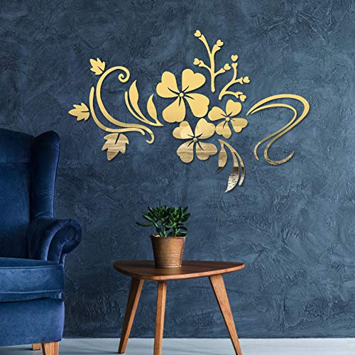 Yuehuam Acrylic Art 3D Mirror Flower Wall Stickers Diy Sofa Tv Setting Wall Removable Wall Stickers Home Room Decals Decor #TOP2