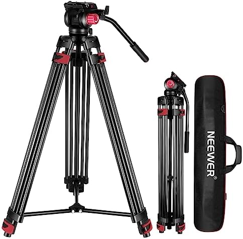 NEEWER 79"/200cm Video Tripod, Heavy Duty Aluminum Alloy Camera Tripod Stand ...