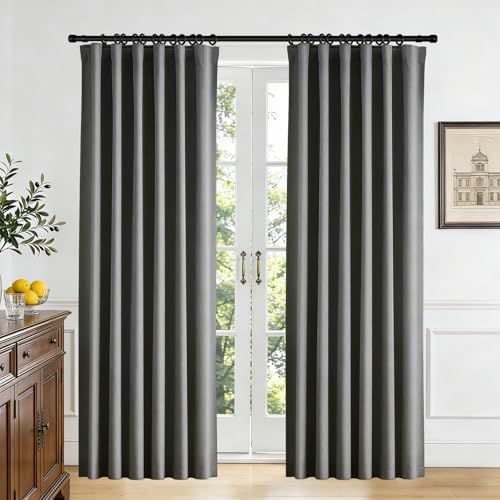 Image of Room Divider Blackout Curtain Track Curtains Wall Dividers Panels Screen for Living Rooms Bedroom Office Privacy Partition Separation, W52 x L84 Inch,1 Panel, Grey