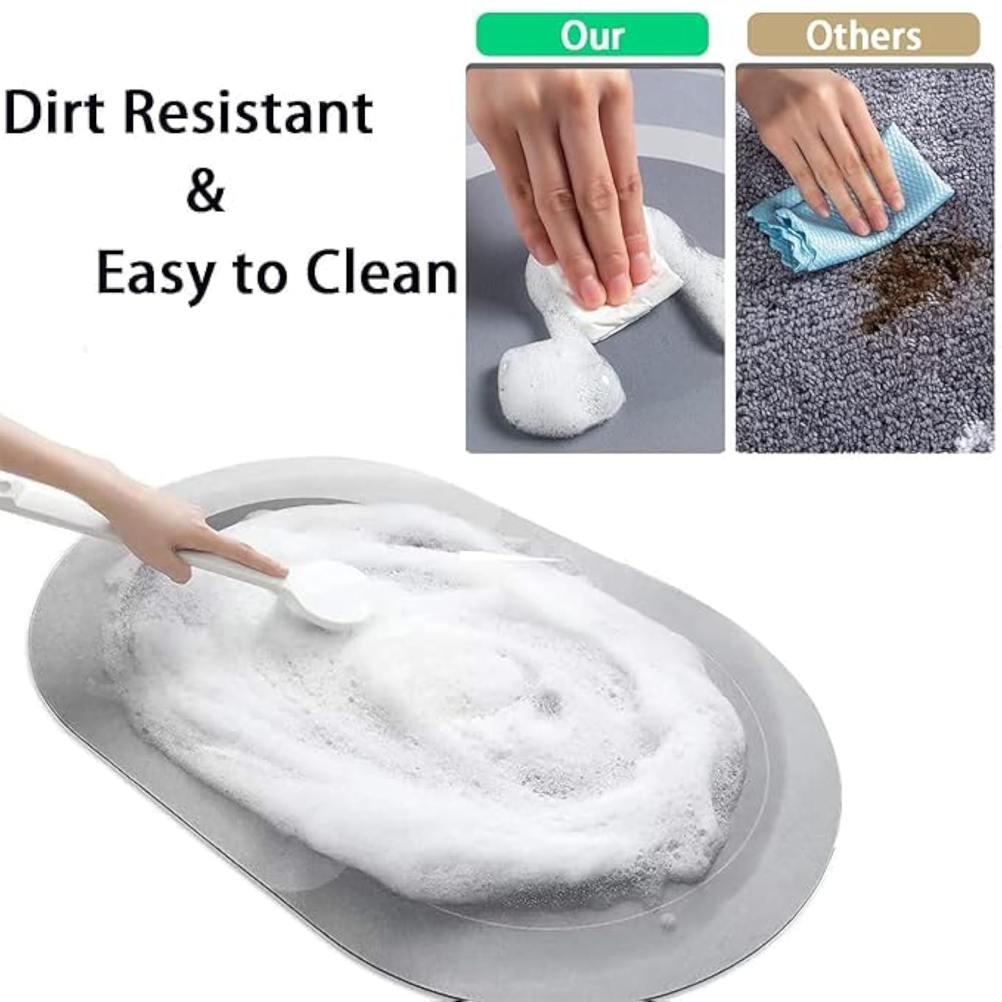 Water Absorbing Rectangular Door Mat, Quick Dry