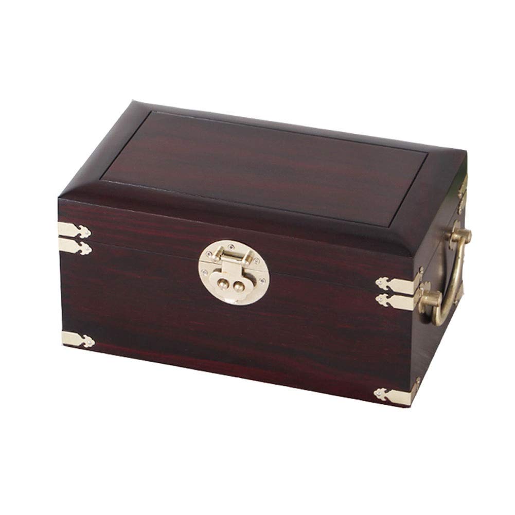 Gift for Women Jewelry Boxes Redwood Jewelry Organiser Double Layer Large Capacity Jewellery Box Retro Necklace Ring Earrings