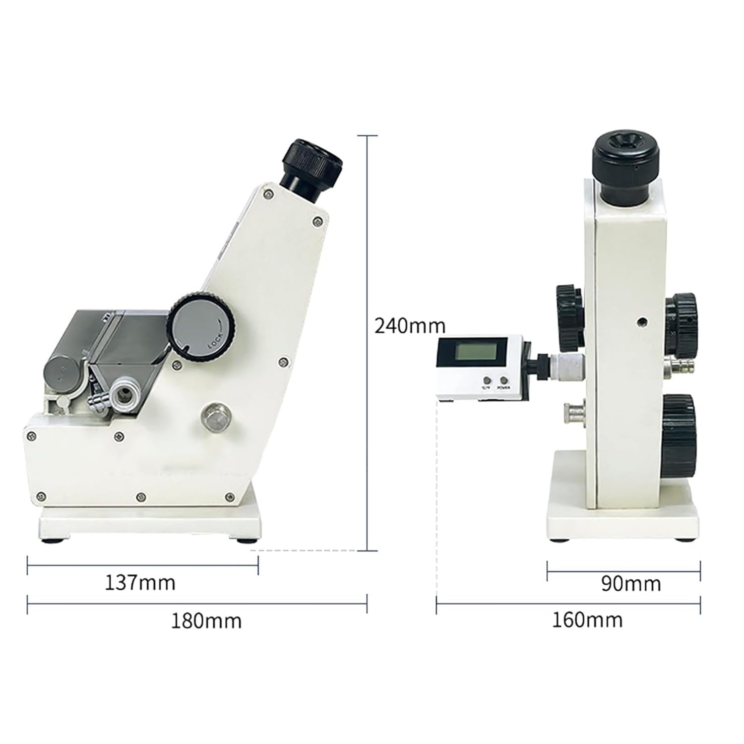 Réfractomètre numérique Abbe, instrument optique monoculaire, plage de mesure 1,3000-1,7000nD, idéal pour l'analyse du sucre, des boissons et du pétrole