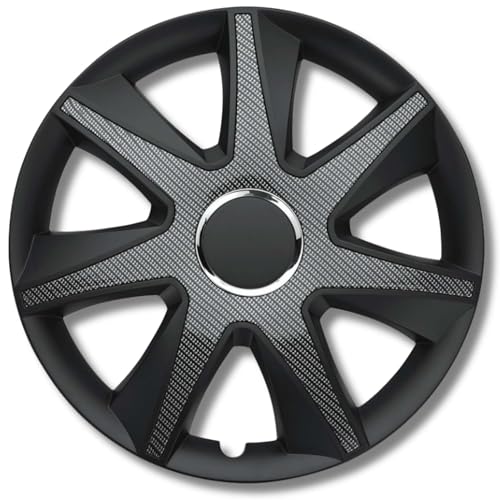 Albrecht 16 Zoll Radkappen carbon/schwarz für Stahlfelgen - Run Radzierblenden aus hochwertigem Kunststoff - Langlebige Radblenden in originaler Albrecht Verpackung - Made in EU
