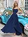 VOUIAO Women's 2026 Spring Formal Evening Gown Elegant Long Prom Dress Wedding Guest Party Cocktail Bridesmaid Maxi Dress Navy Blue S