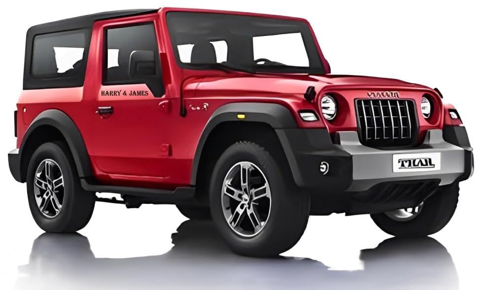 Image of HARRY & JAMES Convertible Thar 1:32 Scale DieCast Metal Pull-Back Action Openable Doors & HoodTop 4x4 Thar /Jeep with Sound & Lights Realistic Open JeepThar for Kids,Boys,Girls,Childrens,Multicolor