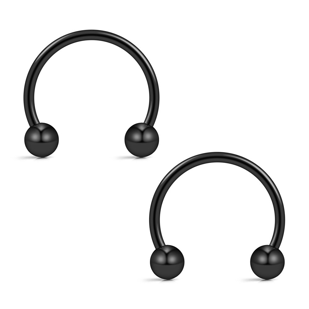 Ruifan 316L Surgical Steel CBR Horseshoe Circular Rings Nose Eyebrow Tragus Lip Ear Hoop Ring Piercing 20G 6MM 8MM 10MM 12MM
