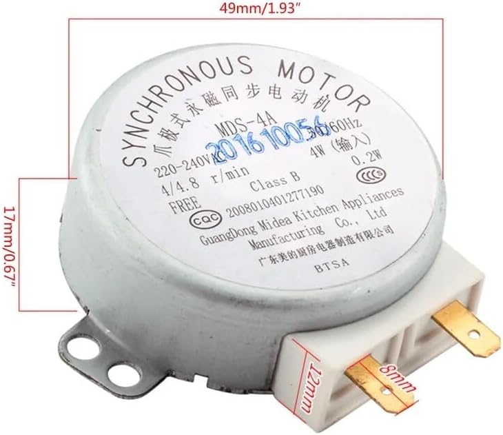 Miniatura 4 de Accesorios de herramientas compatibles con horno de microondas AC 220-240V Motor giratorio de motor síncrono compatible con Midea MDS-4A Accesorios
