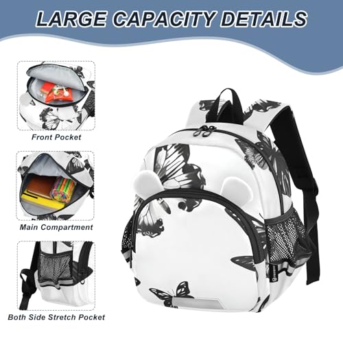Kid's Backpack for Boys & Girls Toddler Bag Beautiful Butterfly Backpack with Safety Leash4