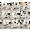 Belffin Small Corner Modular Sectional Couches for Living Room U Shaped Couch with Cup Holder White Couch