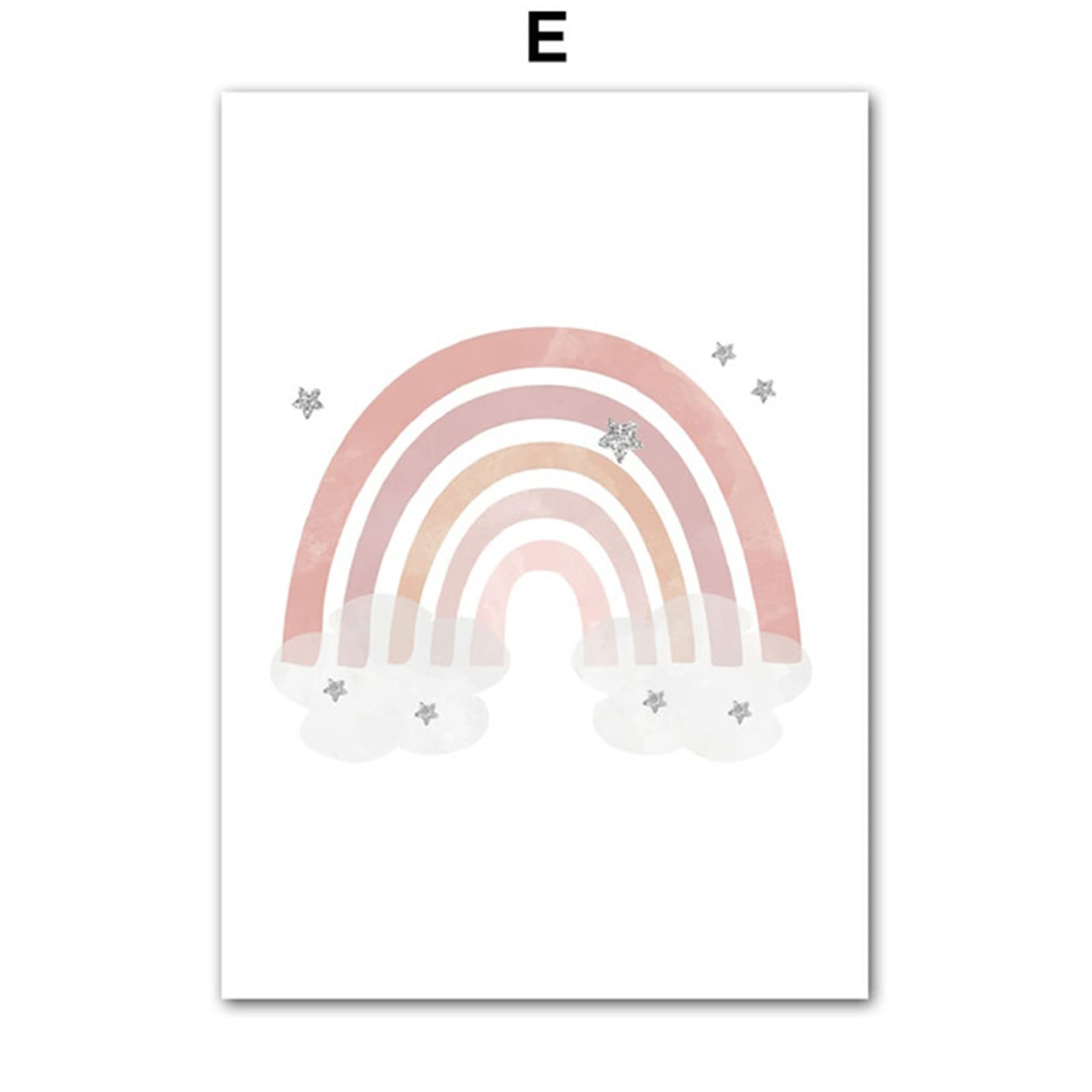 MeinBaby123® Immagini per cameretta dei bambini, set da 3 pezzi, formato DIN A2, immagini decorative per la cameretta dei bambini, poster da parete di alta qualità (volpe e palloncino rosa A2