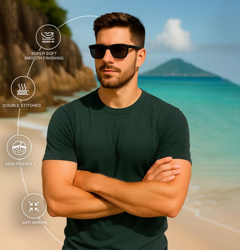 Image of Sleepynuts Men's Regular Fit Round Neck Half Sleeves Solid Casual Wear T-Shirt