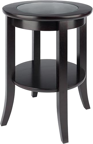 Miniatura 6 de Winsome Génova - Mesa de centro rectangular con tapa de cristal y estante y mesa ocasional de Génova de madera, color espresso