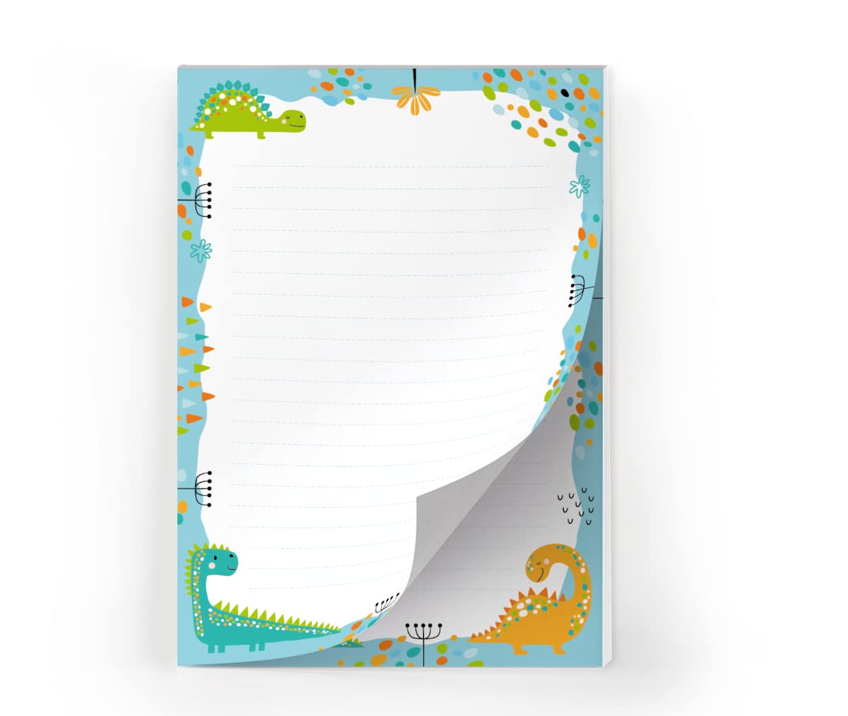 Dinosaurier Kinder Briefpapier Set für Jungen/ Mädchen: DIN A5 liniert, mit 10 Umschlägen Dino Malblock, inkl. Briefpapier Mappe   Nederland