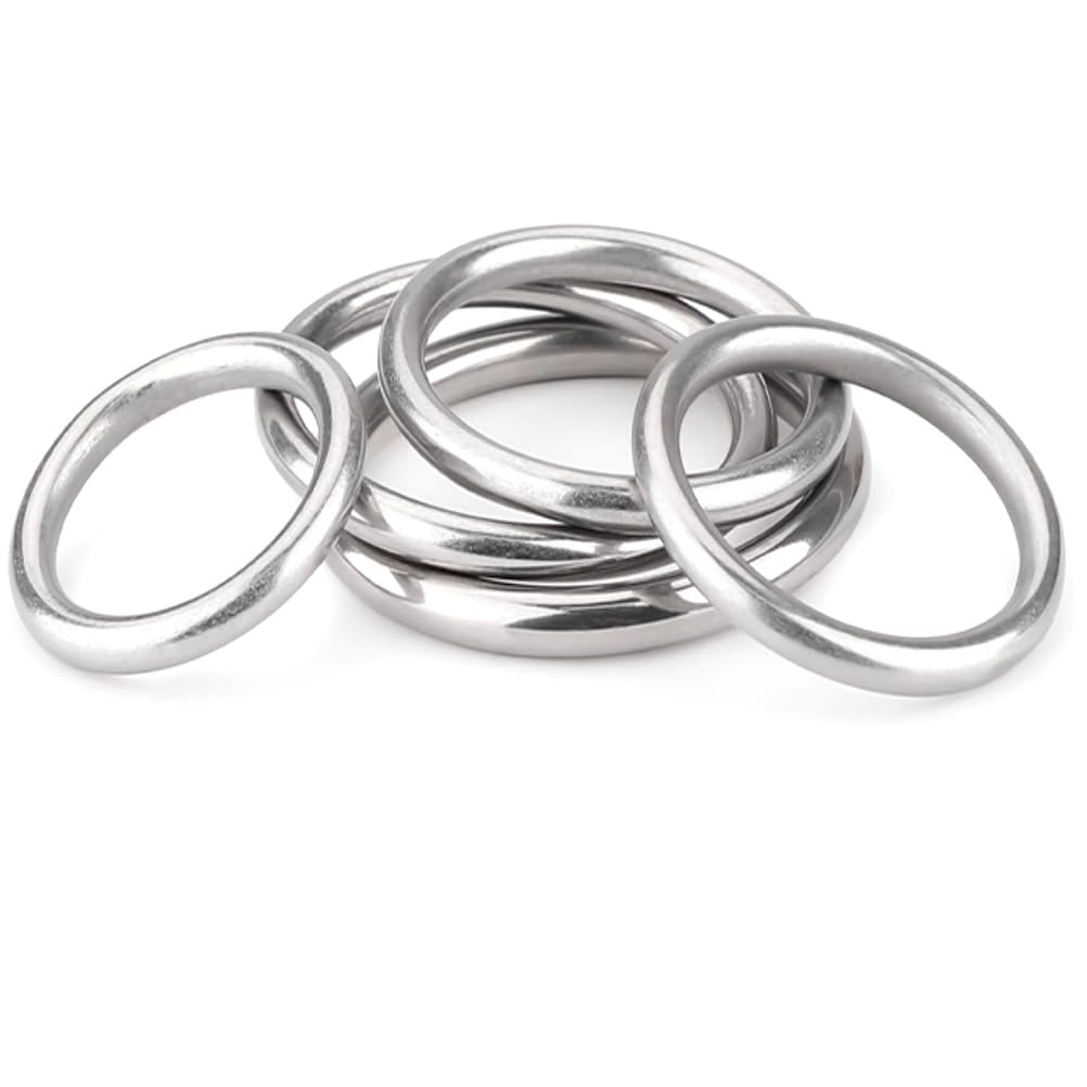 Metalowy pierścień typu O-ring, 10 szt. spawanych pierścieni uszczelniających typu O-ring ze stali nierdzewnej 304 w kolorze srebrnym, średnica zewnętrzna 40-100 mm, drut 8 mm