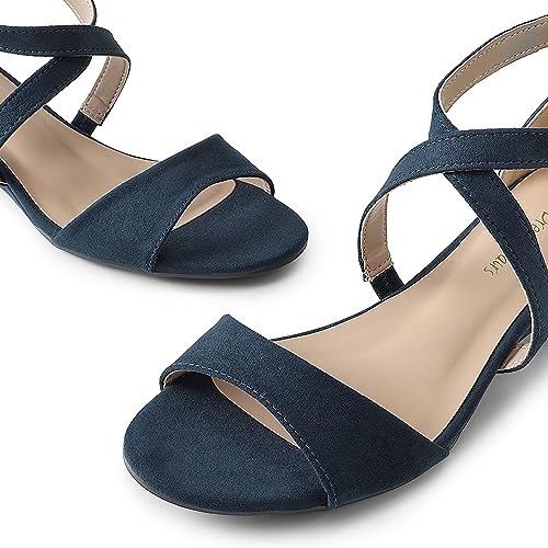 Image of DREAM PAIRS Women's Low Wedge Sandals Ankle Strap Heel Sandal Open Toe Wide Dress Summer Shoes