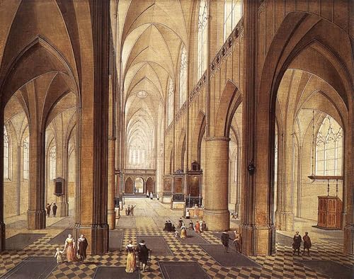 Lienzo de la iglesia de Peeter Neeffs el Viejo, mural decorativo de 60x90cm