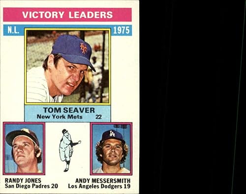 1976 Topps Baseball #199 Tom SeaverRandy JonesAndy Messersmith New York MetsSan Diego PadresLos Angeles Dodgers NL Victory Leaders Set Break 1 (See