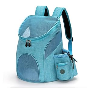 SENTIM JE HART Draagbare Mesh Hondentas Ademend Hondenrugzak Opvouwbare Grote Capaciteit Kat Draagtas Draagbare Outdoor Reizen Huisdier Carrier (Kleur: Blauw-S)