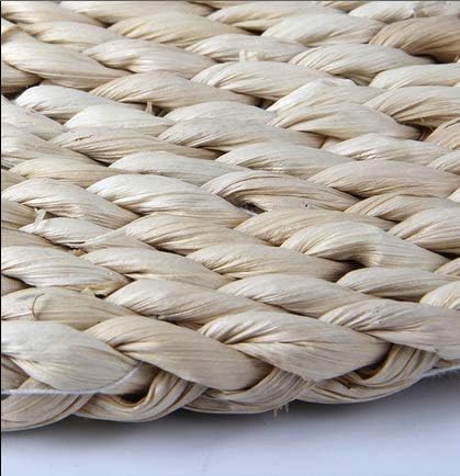 6 Pack Woven Placemats, Natural Corn Husk Placemats, Round Straw Braided Table Mats by YANGQIHOME,13.8 inch