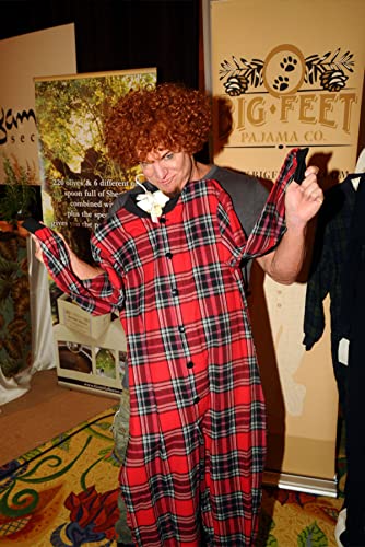 Big Feet Pajama Co. Plaid Cotton Flannel Adult Footie Onesie Drop Seat Pajamas For Men And Women #TOP6