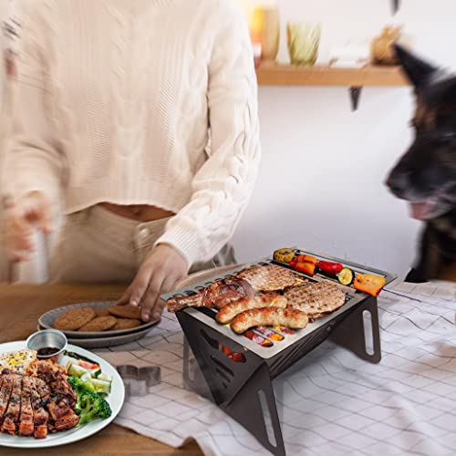 Bodkar Mini Tabletop Charcoal Grills, Personal Small Grill Portable Bbq Grill For Indoor Outdoor Barbecue Camping Picnic #TOP2