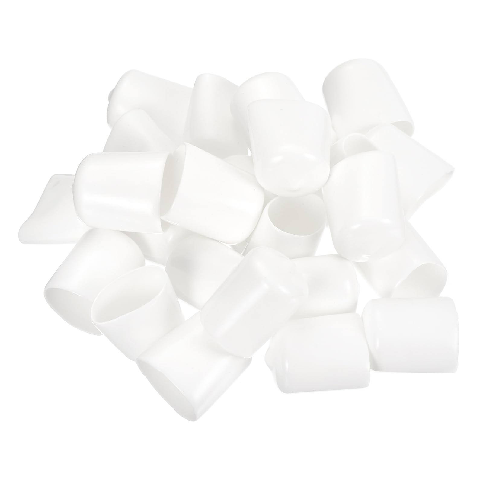 uxcell 100pcs Rubber End Caps 19mm(3/4") ID Vinyl PVC Round Tube Bolt Cap Cover Screw Thread Protectors White
