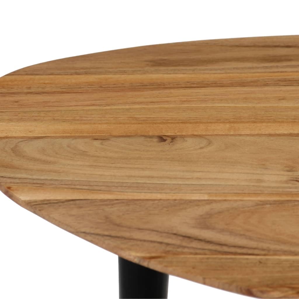 Juego de mesa de café de 3 piezas, madera de acacia, vintage, antigua, con patas de acero, 70 x 70 x 40 cm, 50 x 50 x 35 cm, 45 x 45 x 30 cm, triangular, ahorra espacio, hecha a mano, para