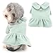 Ranphy Winter Dog Harness Dress for Small Dogs Girls Fleece Puppy Sweaters with D-Ring Warm Pet Clothes Outfits Cat Skirt Coat for Chihuahua Yorkie Apparel, Green, S